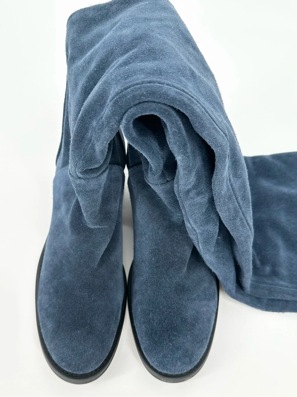 Jeffrey Campbell Ryding Over The Knee Boot In Navy Suede